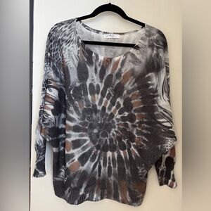 Gigi Moda Made in Italy Donatella Off-the-Shoulder Tie-Dye Sweater Fits S-XL